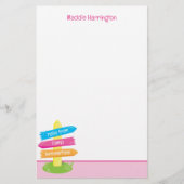 かわいいサマーキャンプパターン 便箋 (正面)