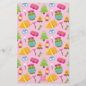 かわいいサマーキャンプパターン 便箋 (裏面)