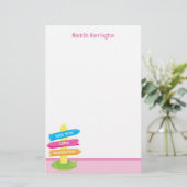 かわいいサマーキャンプパターン 便箋 (スタンド正面)