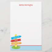 かわいいサマーキャンプパターン 便箋 (正面)