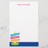 かわいいサマーキャンプパターン 便箋 (正面)