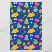 かわいいサマーキャンプパターン 便箋 (裏面)