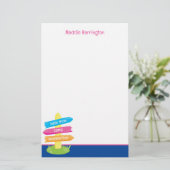 かわいいサマーキャンプパターン 便箋 (スタンド正面)