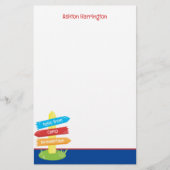 かわいいサマーキャンプパターン 便箋 (正面)