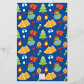 かわいいサマーキャンプパターン 便箋 (裏面)