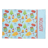 かわいいサマーキャンプパターン 枕カバー (裏面)