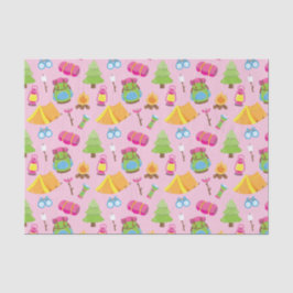 かわいいサマーキャンプパターン 薄葉紙