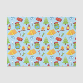 かわいいサマーキャンプパターン 薄葉紙