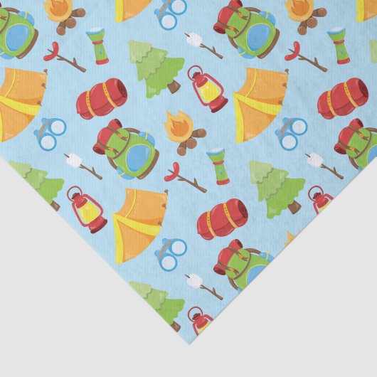 かわいいサマーキャンプパターン 薄葉紙 (詳細)