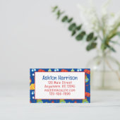 かわいいサマーキャンプパター連絡ンカード 名刺 (スタンド正面)