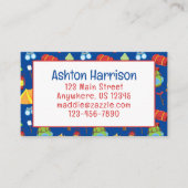 かわいいサマーキャンプパター連絡ンカード 名刺 (正面)