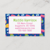 かわいいサマーキャンプパター連絡ンカード 名刺 (正面)