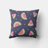 かわいいサマーグリーンピンクスイカのフルーツパターン クッション (裏面)