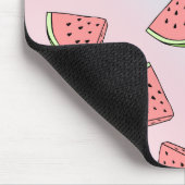 かわいいサマースイカ柄パステルピンク&ブルー マウスパッド (コーナー)