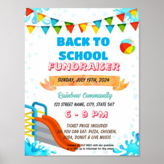 かわいいサマーパークテーマチラシ ポスター