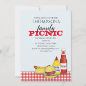 かわいいサマーピクニックトレンディークックアウトお洒落 招待状 (正面)
