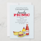 かわいいサマーピクニックトレンディークックアウトお洒落 招待状 (正面)