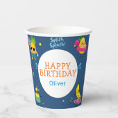 かわいいサマープールフルーツキャラクター誕生日パーティー 紙コップ (正面)