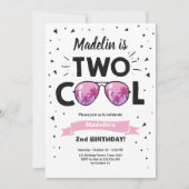 かわいいサマーメガネの女の子の2歳の誕生日パーティー招待状 招待状 (正面)