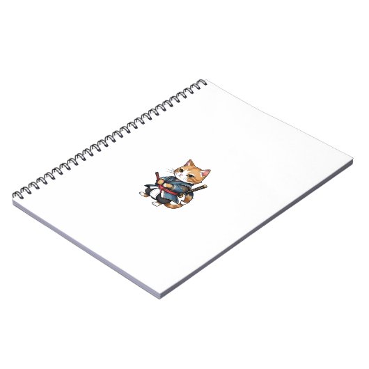 かわいいサムライキャットケースデザイン ノートブック (左側)