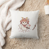 かわいいサムライ猫 桜色の兜 クッション (ブランケット)