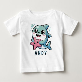 かわいいサメとヒトデ最高のィーズ ベビーTシャツ