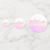 かわいいサメと海ピンクホワイト |赤ちゃんシャワー コンフェッティ (裏面)