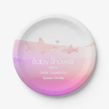 かわいいサメと海ピンク |赤ちゃんシャワー