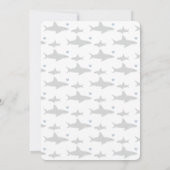 かわいいサメと海垂直ベビーシャワー 招待状 (裏面)