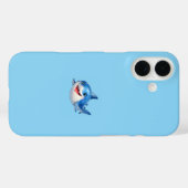 かわいいサメのイラスト 大きな目で幸せな表情の海洋動物 Case-Mate iPhoneケース (裏面 (横))