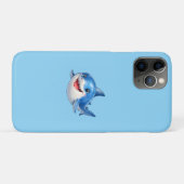 かわいいサメのイラスト 大きな目で幸せな表情の海洋動物 Case-Mate iPhoneケース (裏面(横))
