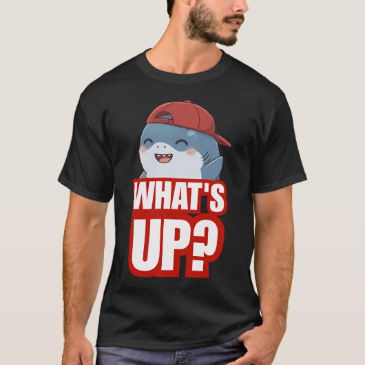 かわいいサメのイラスト - What's Up? Tシャツ (正面)