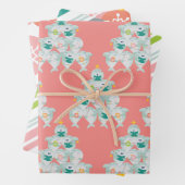 かわいいサメのクリスマスツリー ラッピングペーパーシート (インサイチュ)