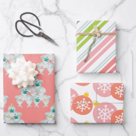 かわいいサメのクリスマスツリー ラッピングペーパーシート