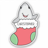 かわいいサメのストッキング シール (正面)