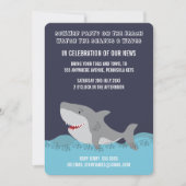 かわいいサメのテーマの夏のビーチの海のパーティー 招待状 (正面)