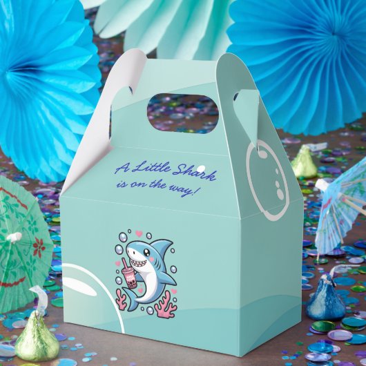 かわいいサメのベビーシャワー　ブルーキュート フェイバーボックス (パーティー)
