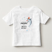 かわいいサメの海の子供の誕生日パーティー トドラーTシャツ (正面)