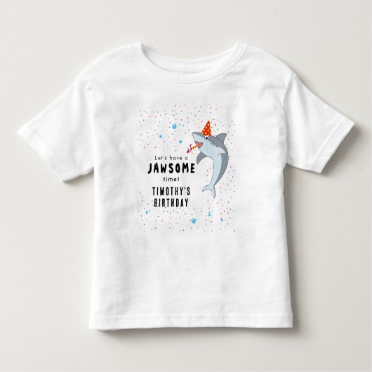 かわいいサメの海の子供の誕生日パーティー トドラーTシャツ (正面)