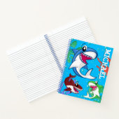 かわいいサメの漫画の水中ブルーシー海魚 ノートブック (内部)
