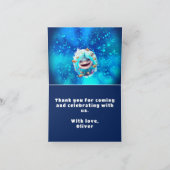 かわいいサメの男の子の誕生日 サンキューカード (内部)