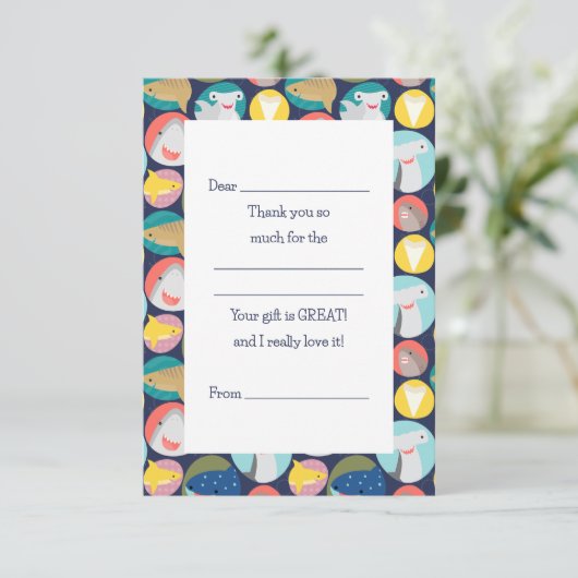 かわいいサメの種が埋まる サンキューカード (スタンド正面)