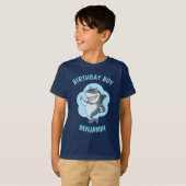 かわいいサメの誕生日パーティー Tシャツ (正面フル)