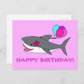 かわいいサメの誕生日ポストカード ポストカード (正面/裏面)