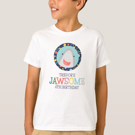 かわいいサメの誕生日 Tシャツ (正面)