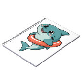 かわいいサメの赤ちゃんと浮き輪 | 子供 ノートブック (左側)