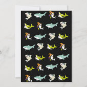 かわいいサメをテーマにした海ハロウィーンの衣装誕生日 招待状 (裏面)