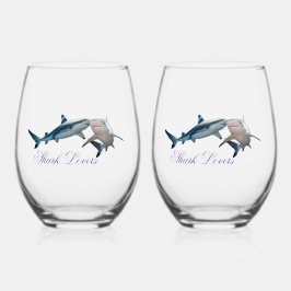 かわいいサメ好き ステムなしワイングラス