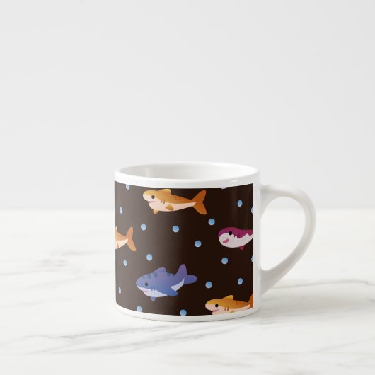 かわいいサメ柄サメ好き エスプレッソカップ (右)