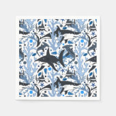 かわいいサメ柄ビーチパーティー スタンダードカクテルナプキン (正面)